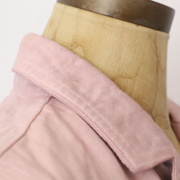 MADEWELL x MN Dye Studio Denim Patch-Pocket Mini Button Dress S Shaded Pink B7 - Picture 7 of 8